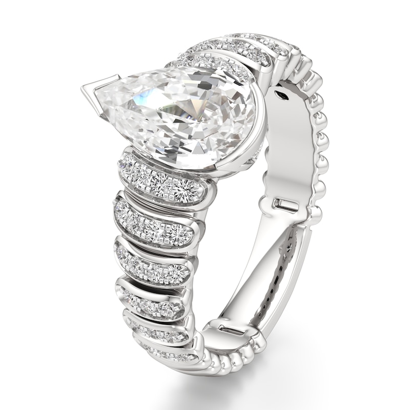 Main Image 4 of J'Lure Pear Step-Cut Lab-Created Diamond Engagement Ring 2-1/3 ct tw 18K White Gold