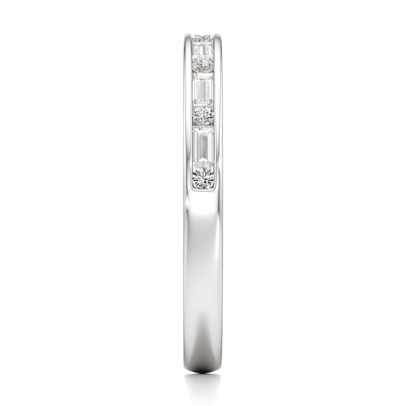 Main Image 3 of J'Lure Baguette & Round-Cut Lab-Grown Diamond Wedding Band 1/3 ct tw 18K White Gold