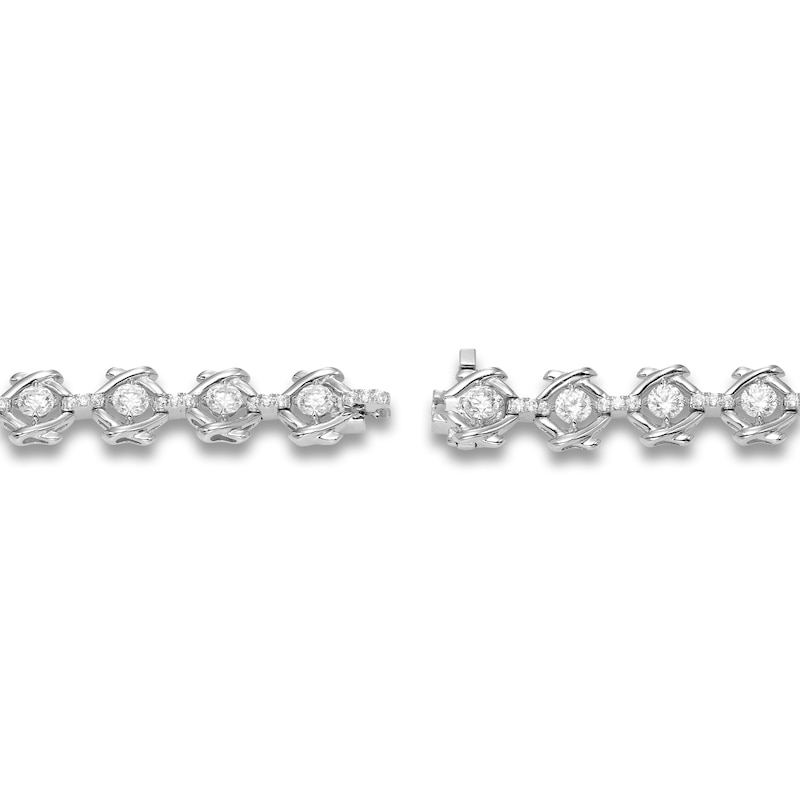 Main Image 2 of Unspoken Diamond Link Bracelet 3 ct tw 14K White Gold 7"