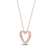Thumbnail Image 2 of Lab-Grown Diamond Graduated Open-Heart Necklace 1/4 ct tw 14K Rose Gold 18"