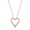 Thumbnail Image 3 of Lab-Grown Diamond Graduated Open-Heart Necklace 1/4 ct tw 14K Rose Gold 18"