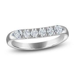 Vera Wang VOW Round-Cut & Pear-Shaped Lab-Grown Diamond Wedding Band 1/2 ct tw 14K White Gold