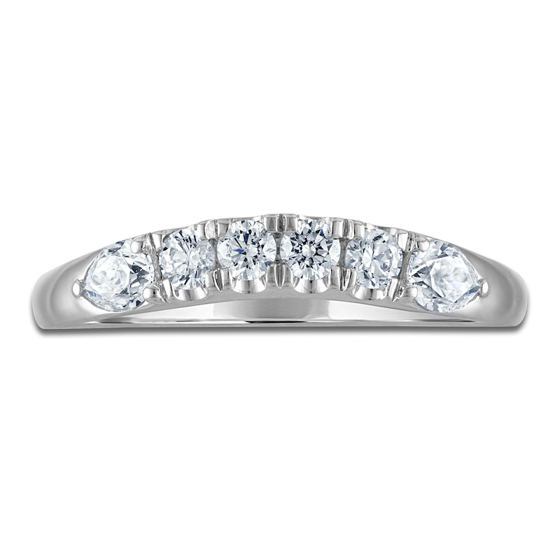 Main Image 3 of Vera Wang VOW Round-Cut & Pear-Shaped Lab-Grown Diamond Wedding Band 1/2 ct tw 14K White Gold