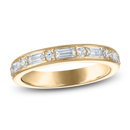 Vera Wang VOW Round & Baguette-Cut Lab-Grown Diamond Wedding Band 1/2 ct tw 14K Yellow Gold