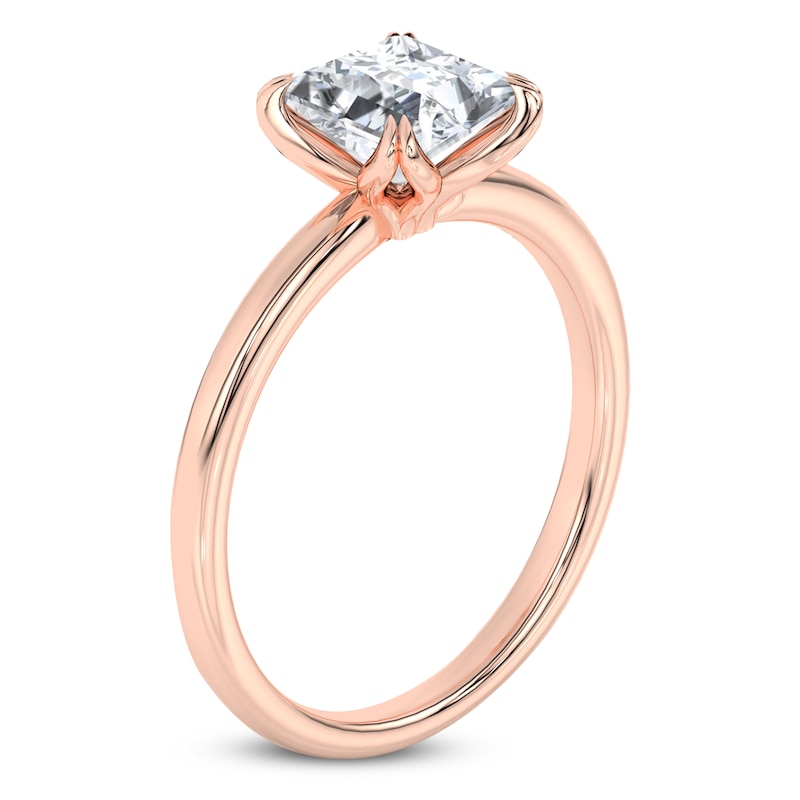 Main Image 2 of Certified Princess-Cut Diamond Solitaire Engagement Ring 1-1/2 ct tw 14K Rose Gold (I1/I)