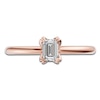 Thumbnail Image 3 of Certified Emerald-Cut Diamond Solitaire Engagement Ring 1/2 ct tw 14K Rose Gold (I1/I)