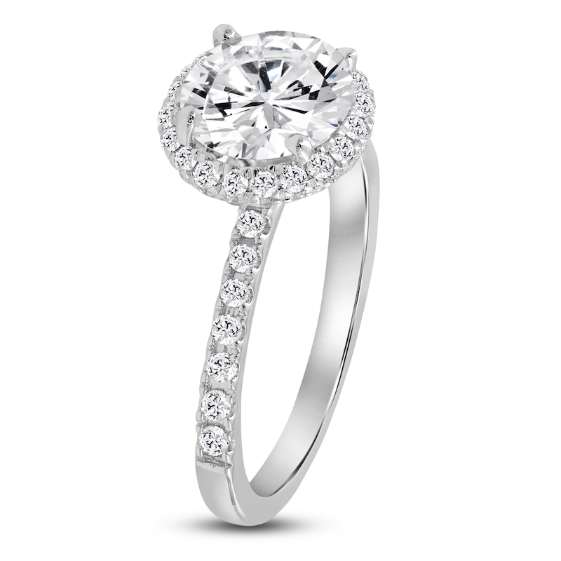 Main Image 2 of Round-Cut Lab-Created Diamond Halo Engagement Ring 2-3/4 ct tw Platinum