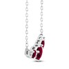 Thumbnail Image 2 of Natural Ruby & Diamond Curved Bar Necklace 1/8 ct tw 14K White Gold 18"