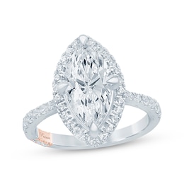 Pnina Tornai Marquise-Cut Lab-Grown Diamond Halo Engagement Ring 3 ct tw 14K White Gold