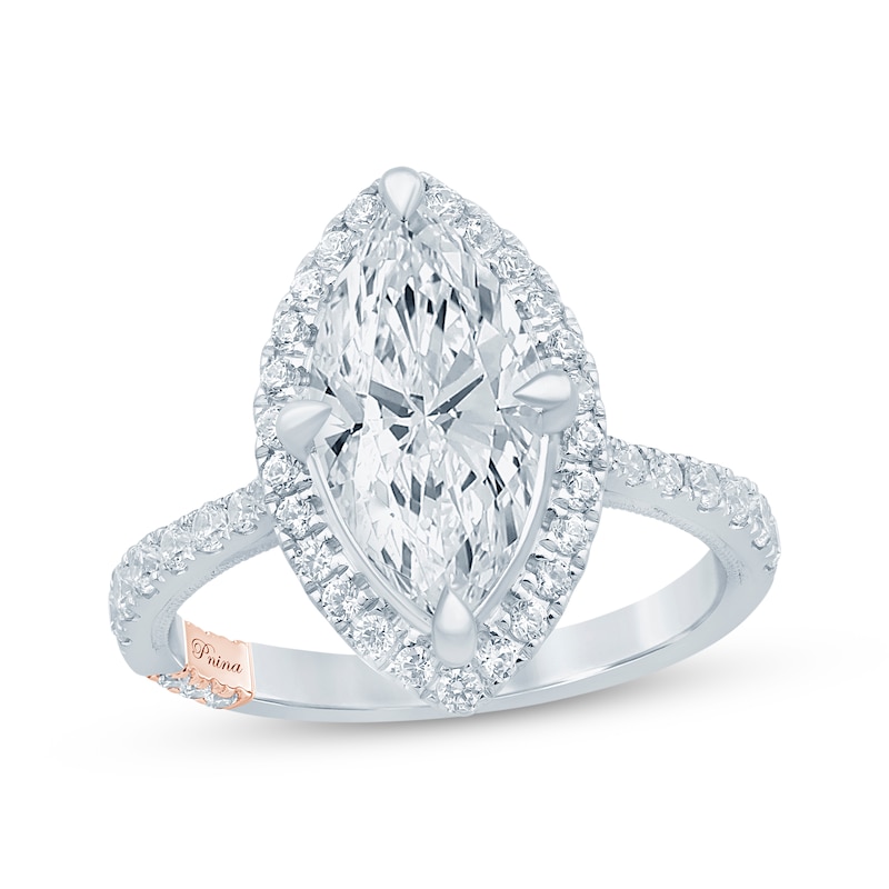 Main Image 1 of Pnina Tornai Marquise-Cut Lab-Grown Diamond Halo Engagement Ring 3 ct tw 14K White Gold