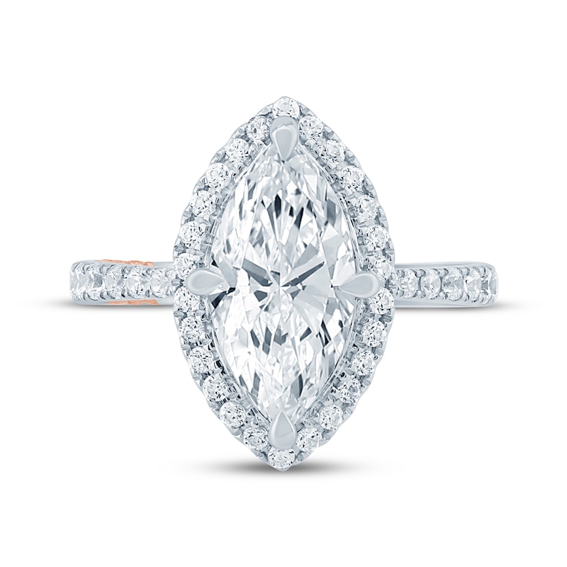 Main Image 4 of Pnina Tornai Marquise-Cut Lab-Grown Diamond Halo Engagement Ring 3 ct tw 14K White Gold