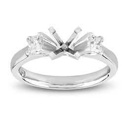 Storied Diamond Desert Sands of Eternity Princess-Cut Engagement Ring Setting 3/8 ct tw 18K White Gold