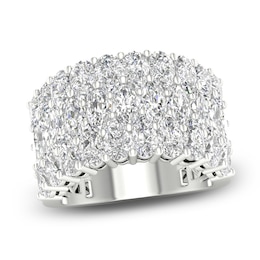 Pear-Shaped & Marquise-Cut Lab-Grown Diamond Multi-Row Fashion Ring 4-3/4 ct tw 14K White Gold