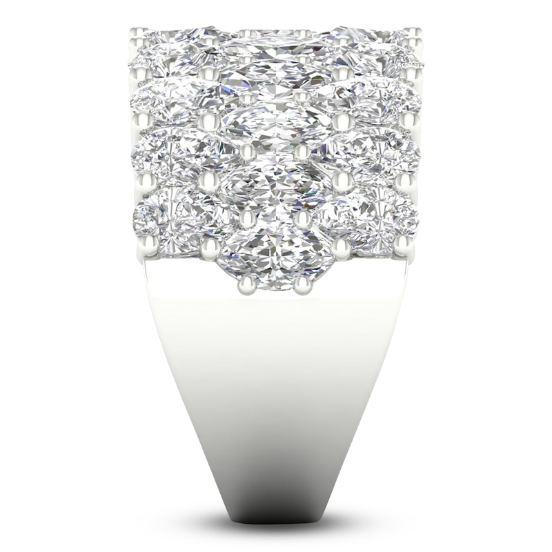Main Image 4 of Pear-Shaped & Marquise-Cut Lab-Grown Diamond Multi-Row Fashion Ring 4-3/4 ct tw 14K White Gold