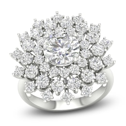 Lab-Grown Diamond Dahlia Flower Fashion Ring 4 ct tw 14K White Gold