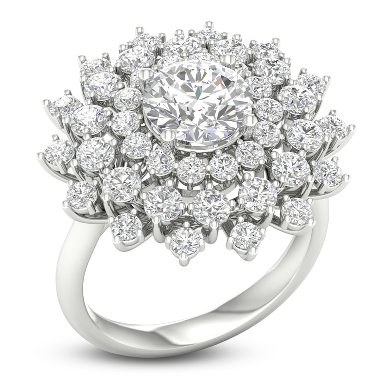 Main Image 2 of Lab-Grown Diamond Dahlia Flower Fashion Ring 4 ct tw 14K White Gold