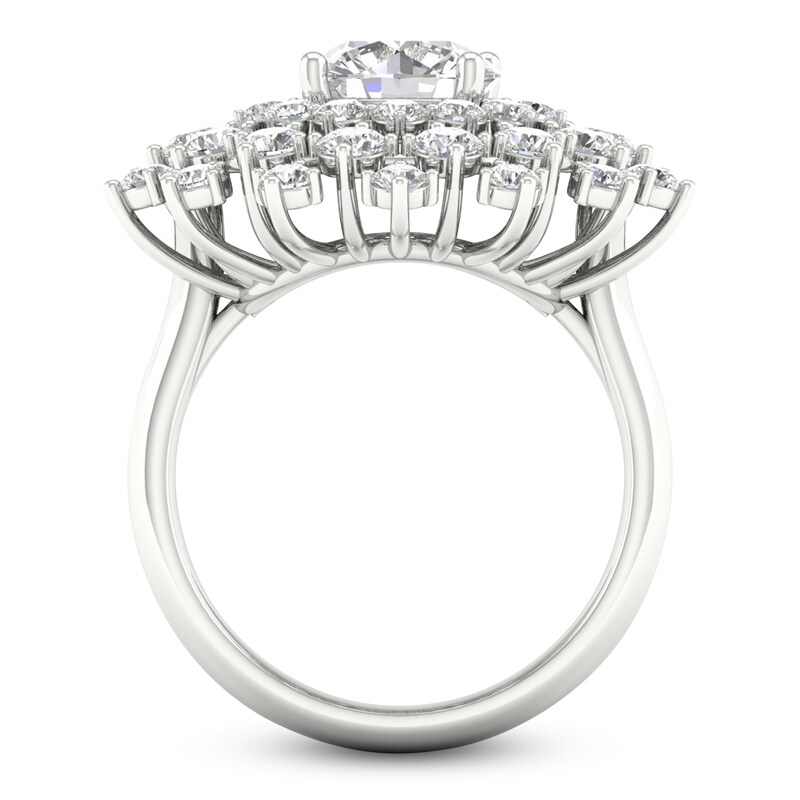 Main Image 3 of Lab-Grown Diamond Dahlia Flower Fashion Ring 4 ct tw 14K White Gold
