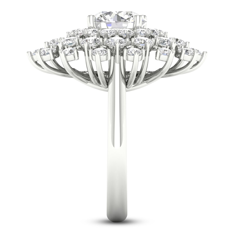 Main Image 4 of Lab-Grown Diamond Dahlia Flower Fashion Ring 4 ct tw 14K White Gold