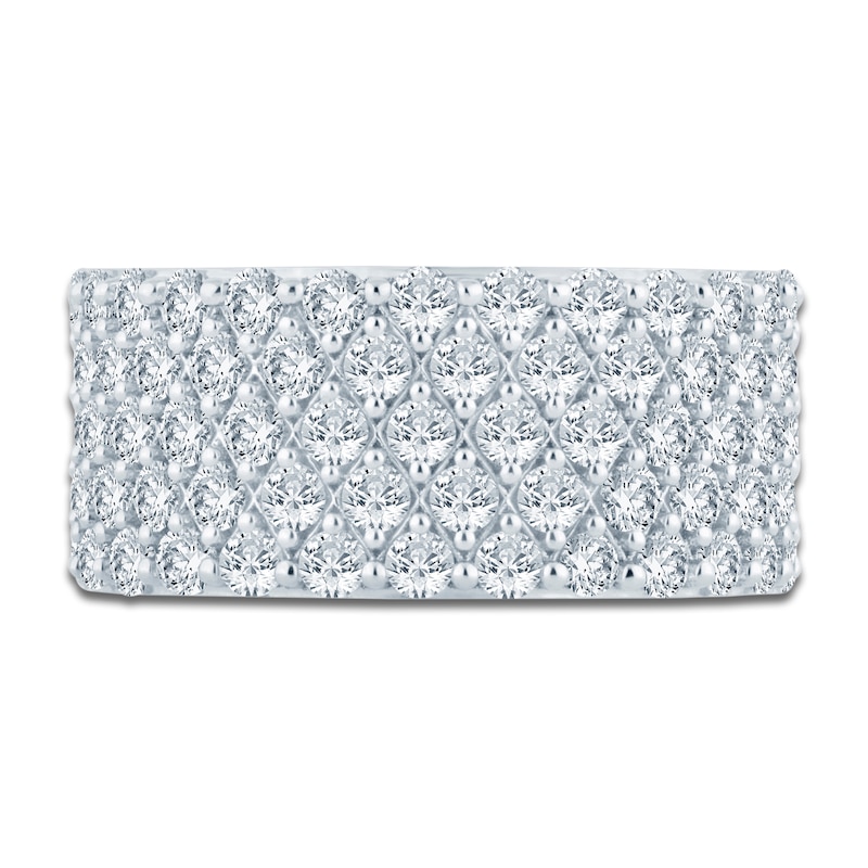 Main Image 3 of Lab-Grown Diamond Multi-Row Anniversary Ring 2 ct tw 14K White Gold