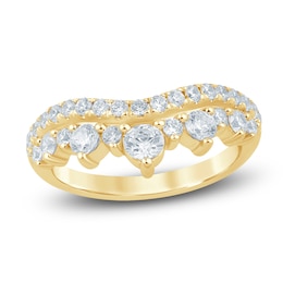 Lab-Grown Diamond Two-Row Contour Ring 1 ct tw 14K Yellow Gold
