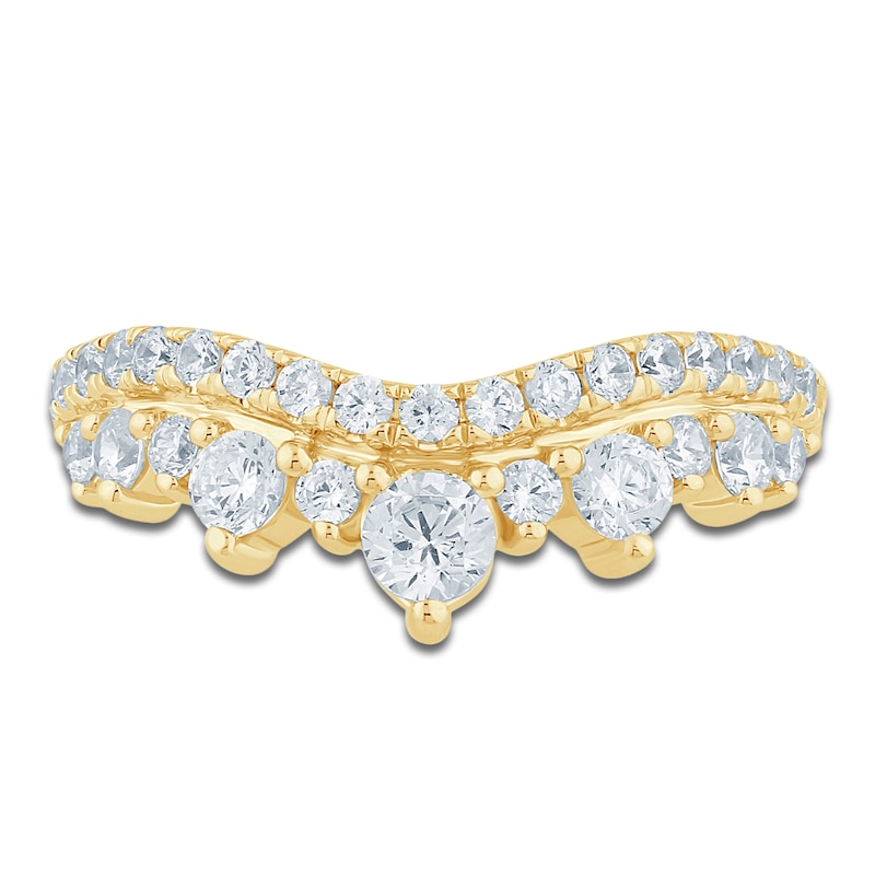 Main Image 3 of Lab-Grown Diamond Two-Row Contour Ring 1 ct tw 14K Yellow Gold