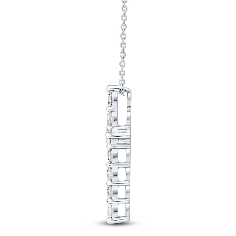 Main Image 2 of Brilliant Moments Diamond Cross Necklace 1-1/4 ct tw 14K White Gold