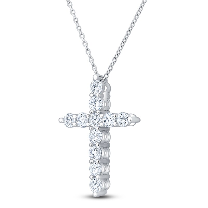 Main Image 3 of Brilliant Moments Diamond Cross Necklace 1-1/4 ct tw 14K White Gold