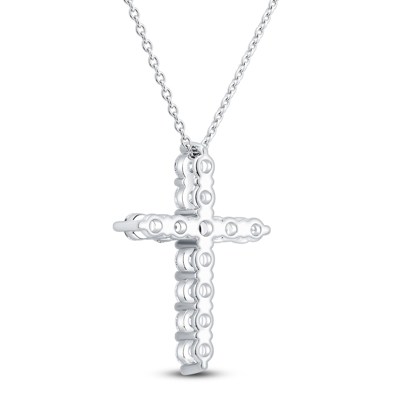 Main Image 4 of Brilliant Moments Diamond Cross Necklace 1-1/4 ct tw 14K White Gold