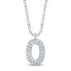 Thumbnail Image 1 of Shy Creation Diamond Letter O Pavé Necklace 1/20 ct tw 14K White Gold 18" SC55028331-O
