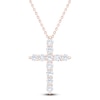 Thumbnail Image 1 of Brilliant Moments Diamond Cross Necklace 1-1/4 ct tw 14K Rose Gold 18"