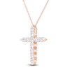Thumbnail Image 2 of Brilliant Moments Diamond Cross Necklace 1-1/4 ct tw 14K Rose Gold 18"