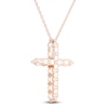 Thumbnail Image 3 of Brilliant Moments Diamond Cross Necklace 1-1/4 ct tw 14K Rose Gold 18"