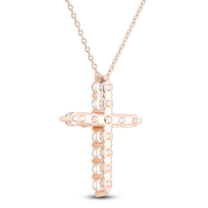 Main Image 3 of Brilliant Moments Diamond Cross Necklace 1-1/4 ct tw 14K Rose Gold 18"