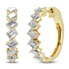 Thumbnail Image 2 of Emerald-Cut Lab-Grown Diamond Hoop Earrings 2 ct tw 14K Yellow Gold