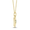 Thumbnail Image 2 of Shy Creation Oval-Cut Natural Emerald & Diamond Necklace 1/6 ct tw 14K Yellow Gold 18" SC41002341