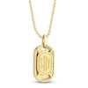 Thumbnail Image 3 of Shy Creation Oval-Cut Natural Emerald & Diamond Necklace 1/6 ct tw 14K Yellow Gold 18" SC41002341