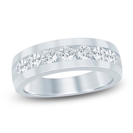 Men's Lab-Grown Diamond Seven-Stone Band 1-1/2 ct tw 14K White Gold