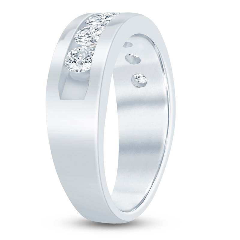 Main Image 2 of Men's Lab-Grown Diamond Seven-Stone Band 1-1/2 ct tw 14K White Gold