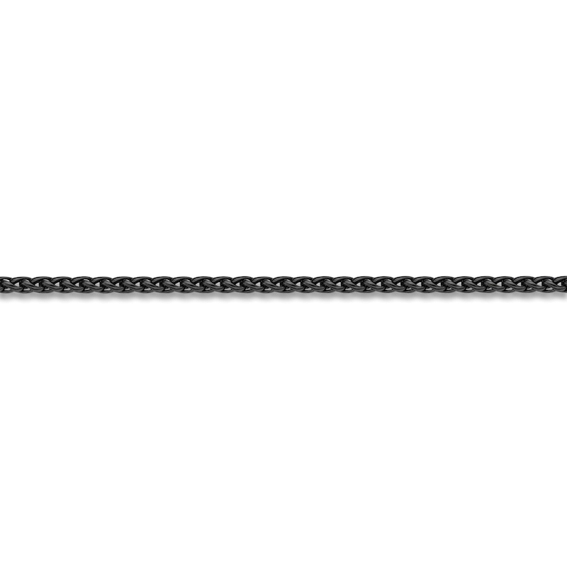 Main Image 2 of Wheat Chain Necklace 3mm Black Ion-Plated Stainless Steel 18"