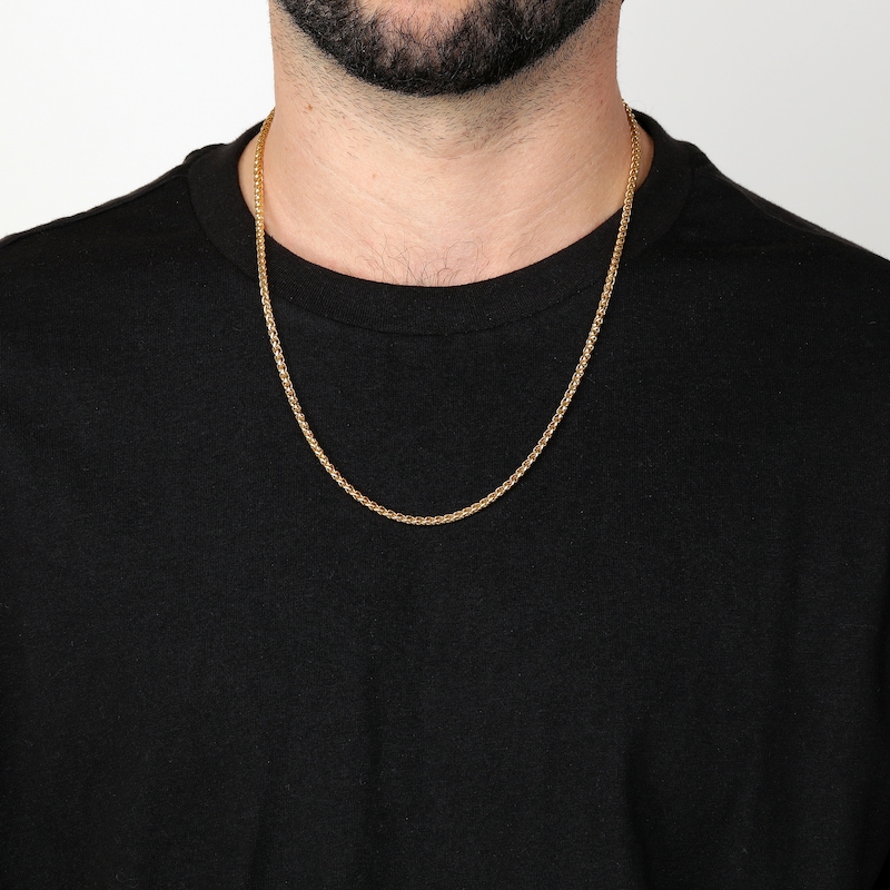 Main Image 4 of Wheat Chain Necklace 3mm Yellow Ion-Plated Stainless Steel 22"