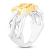 Thumbnail Image 2 of Unspoken Crosslink Ring Solid Sterling Silver & 14K Solid Yellow Gold
