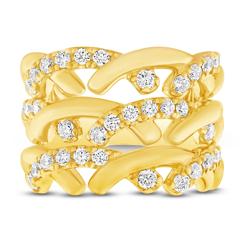 Main Image 3 of Unspoken Diamond Crossover Ring 1 ct tw 14K Yellow Gold