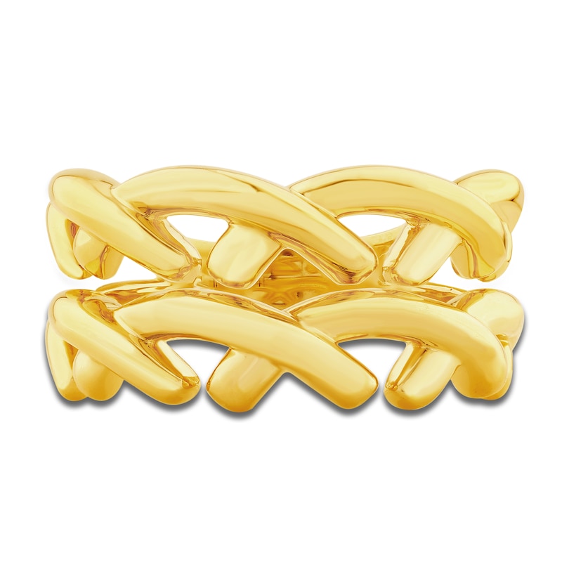 Main Image 3 of Unspoken Double Crosslink Ring Solid 14K Yellow Gold