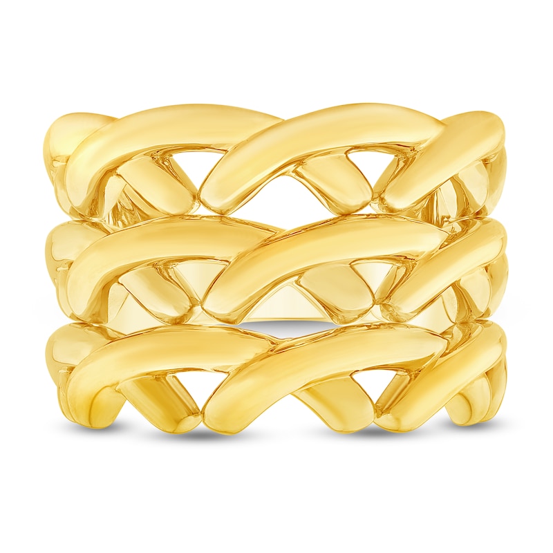 Main Image 3 of Unspoken Triple Crossover Ring 14K Yellow Gold