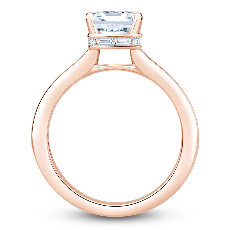Main Image 2 of Emerald-Cut Lab-Grown Diamond Hidden Halo Engagement Ring 4-3/8 ct tw 14K Rose Gold