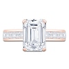 Thumbnail Image 3 of Emerald-Cut Lab-Grown Diamond Hidden Halo Engagement Ring 4-3/8 ct tw 14K Rose Gold