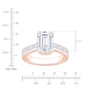 Thumbnail Image 4 of Emerald-Cut Lab-Grown Diamond Hidden Halo Engagement Ring 4-3/8 ct tw 14K Rose Gold