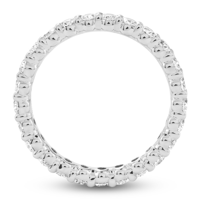 Main Image 4 of Oval-Cut Lab-Grown Diamond Eternity Band 1-3/4 to 2 ct tw Platinum