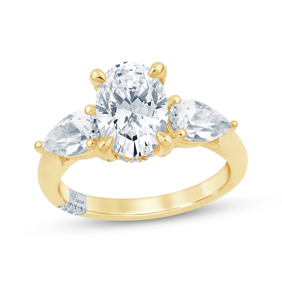 Pnina Tornai Oval-Cut & Pear-Shaped Lab-Grown Diamond Three-Stone Engagement Ring 3-1/4 ct tw 14K Yellow Gold