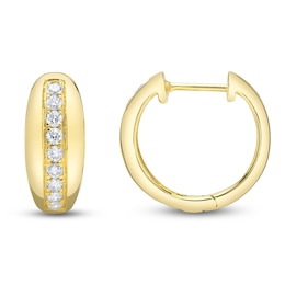 Shy Creation Diamond Hoop Earrings 1/3 ct tw 14K Yellow Gold SC22009219D0.65